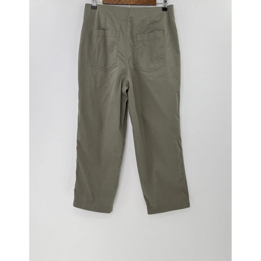 Abercrombie & Fitch Womens Olive Green Pleated Cropped Pants 28S Preppy Academia